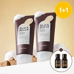 [스킨푸드][1+1]블랙슈가 퍼펙트 스크럽폼180ml+(증정)에센셜14ml 2개