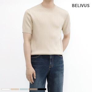 [빌리버스]남자 반팔티 BRE042 라운드 골지 니트 티셔츠 남자패션
