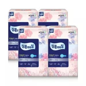 잘풀리는집 리얼실키 미용티슈 280매 x 3입 x 4팩
