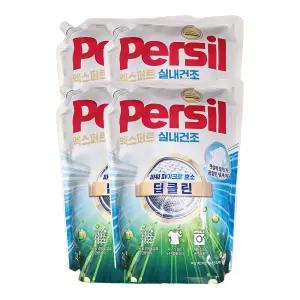 퍼실 딥클린 엑스퍼트 실내건조 2L 리필 4개 일반드럼겸용 액체세탁세제