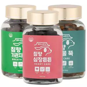 강아지 기관지 협착증 눈 눈물 심장 영양제 댕이수랏간 침향 심장튼튼 1개+기관지청청 1개+  눈물뚝 1개