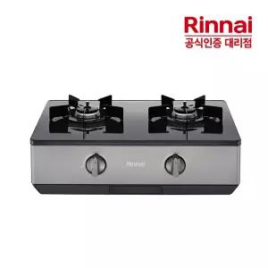 [전국설치] 린나이 2구 가스레인지 RT-1080IJ AA건전지 골드실버