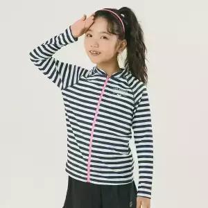 [아레나수영복] 마린 걸즈 아동 레저 집업 래쉬가드 A4BG1GC03NVY