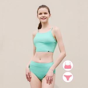 [베이직엘르][본사] 베이직엘르 여성인 래쉬가드 민트 이너웨어 브라탑 세트 BEL-X225T