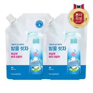 [여름 운동화 속 땀냄새 제거]  발을씻자 풋샴푸 리필 500ml 쿨링 x 2개