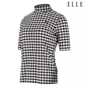 [엘르골프] 세이브존01 여성 체크패턴 목크넥 티셔츠 6J45453 199 (S36383642)