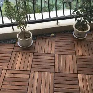 청소앤 데크타일 6 12슬롯 10PCS 월넛 내츄럴 아카시아 원목