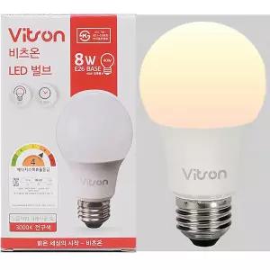 LED 전구 8W 전구색 3000K 노란빛 568Lm 벌브 백열 램프 40W 대체용 인테리어 미니 볼 조명 엘이디 비츠온
