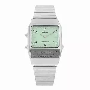 남녀공용 Analog Digital Square 메탈 손목 시계(AQ 800E 3ADF)