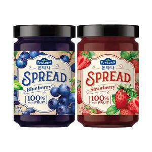 폰타나 스프레드 블루베리 330g, 1개 + 스트로베리 330g, 1개