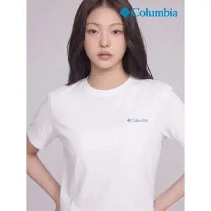 [하프클럽/컬럼비아]여성 클래식 반팔 라운드 티셔츠 화이트
