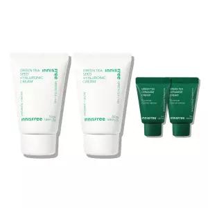 이니스프리 그린티 씨드 히알루론산 크림 50mL (튜브형) 2개 + 그린티 세라마이드 크림 15mL 2개