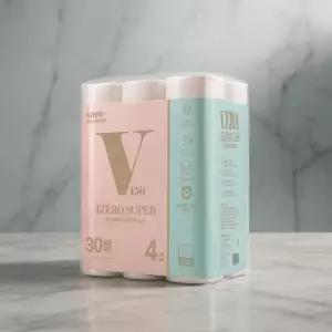 [VERA] 베라 4ZERO 무해력 슈퍼 4겹엠보싱 25M 30롤 X2팩 두루마리 화장지 휴지
