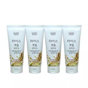 해피바스 폼 라이스 보습 클렌징 폼 200g x4개