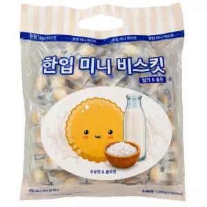 한입 미니 비스킷 밀크솔트 1kg 대용량 간식
