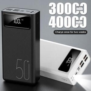 보조베터리 30000mAh/40000mAh 휴대용 충전기 LED 라이트 Poverbank iPhone Xiaomi OPPO 용 외장 배터리