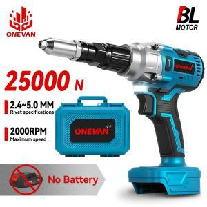 ONEVAN 1200W 브러시리스 전동 리벳건 2.4-5.0mm 리벳용 25000N 무선 리벳팅 전동 공구 마키타 18V 배터리