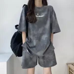 바지 운동복 여자 데일리 여름옷 여성 세트 트레이닝 물감 상하 바캉스코디
