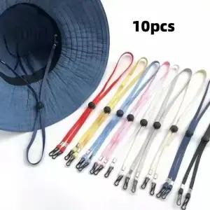 탈부착 가능한 방풍 모자 끈 나일론 턱 코드 태양 조절 로프 체인 스트랩 분실 방지 70cm 1 개