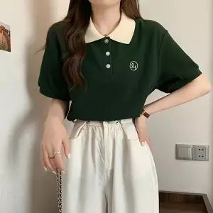 어나더블 올슨 카라 자수 티셔츠