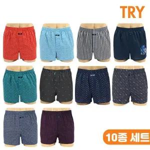 [하프클럽/TRY]쾌적한 순면 트렁크 남성팬티 10종세트