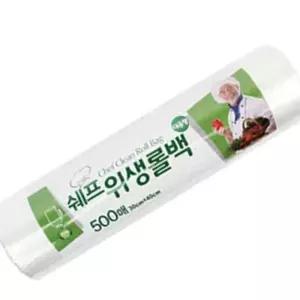 블루투야 일회용 롤백 500매 위생백 롤팩 비닐팩 지퍼백 쉐프 30x40