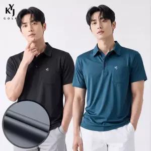 김영주골프 남성 프리즈쉴드 냉감 골프웨어 필드 썸머 반팔 카라 티셔츠(M7SS15)