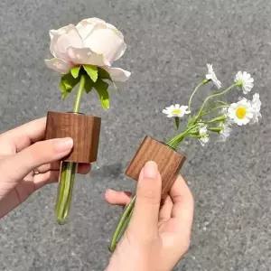 원목 마그넷 미니 화병 자석화병 우드자석화병 벽걸이화병 미니화병 자석꽃병 벽부착화병