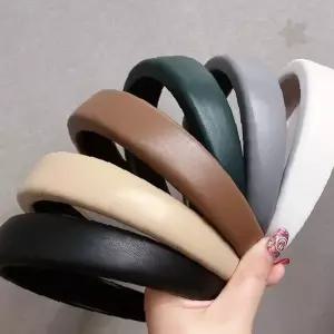 인조 가죽 소재 두꺼운 넓은폭 헤어밴드 여성용 데일리 심플 머리띠 패션 액세서리