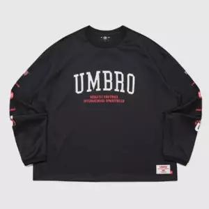 엄브로 챈트 메쉬 그래픽 로고 긴팔 티셔츠 UR321CRL71 BLACK