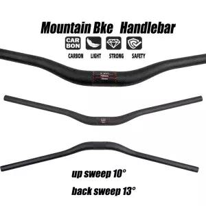 3K 풀 카본 MTB 핸들바 600-760mm XC크로스 핸들바 산악용 31.8mm 백 스윕 13  업스윕 10  라이즈 핸들 바