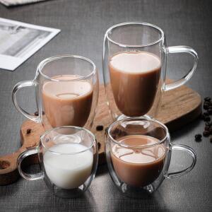 이중 벽 높은 붕규산 유리 머그잔 내열성 차 레몬 주스 커피 워터 컵 바 Drinkware Lover Gift Creativity