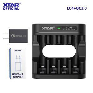 XTAR LC4/LC8 충전기+QC3.0 어댑터 1.5V AA 및 리튬이온 배터리(표시등 기능 포함) 전용