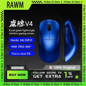 Rawm Leviathan V4 게이밍 마우스 네이티브 듀얼 8k 경량 노트북 데스크탑 컴퓨터 e스포츠 인체공학적 FPS
