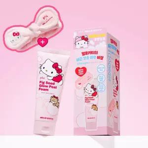 수분보충 [플루] 헬로키티 피그 씨드 글로우 필 폼클렌징 150ml 안티에이징 주름개선 탄력강화세안밴드 미