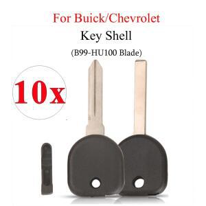 Jingyuqin 10PCS 트랜스 폰더 키 쉘 자동차 블랭크 케이스 JMA Chevrolet Cruze 용 Buick Uncut B97B99HU10