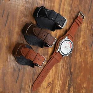 크레이지 호스 가죽 번드 스트랩 18mm 19mm 20mm 21mm 22mm 가죽 커프 시계 스트랩 Panerai 용 남성용 손목