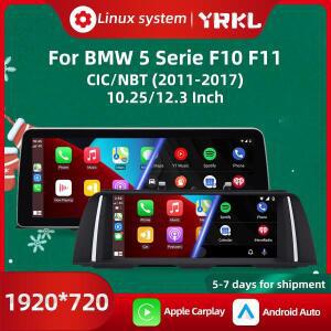 BMW호환 5시리즈 F10 F11 CIC NBT용 무선 카플레이 멀티미디어 비디오 플레이어 안드로이드 오토 터치스크