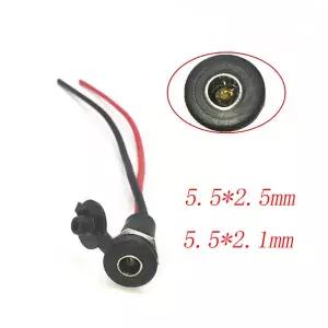 5.5*2.55.5*2.1mm 전기 리튬 배터리 자전거 연결 충전 포트 DC 전원 공급 장치 케이블 유선 소켓이있는 여