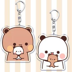 슈퍼 귀여운 Bubu Dudu 열쇠 고리 아기 Yier 곰 팬더 액세서리 가방 쥬얼리 팬 커플 사랑 선물