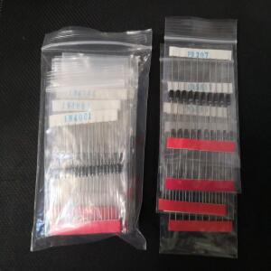 다이오드 키트 1N4148 1N4001 1N5817 RL207 FR107 UF4007 1N5822 어소트 200개 (14개)