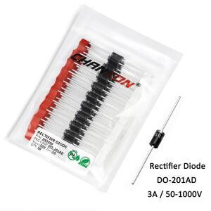50pcs 1N5400 정류기 다이오드 3A 50V 100V DO-201AD DO-27 축 방향 3 Amp