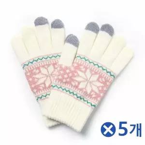 TBZ 겨울용품 스마트폰터치 니트장갑-색상랜덤x5개