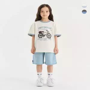 [아웃도어프로덕츠키즈] [세트상품] 링거 그래픽 반팔티+베이직 데님 쇼츠 (2color) OD262IST11_MIX