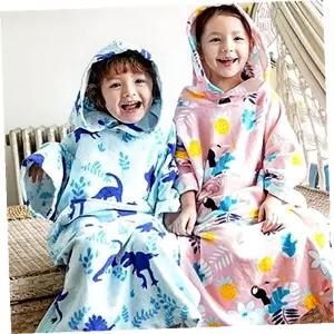 가운 목욕 비치 판초 아동 후드 수영 4종