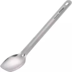 ATiAP캠핑스푼 롱핸들 티타늄 885인치 광택 볼 끝 야외 닉 배낭여행용 플랫웨어