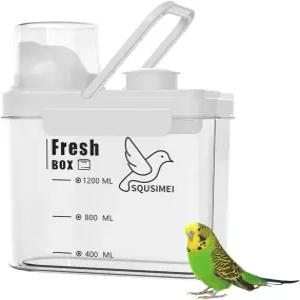 뚜껑이 있는 밀폐 계량컵이 SQUSIMEI 1.7 Qt/1.6L 새씨 저장 용기 디스펜서 반려동물 사료 사용 시 새 보관