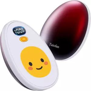 타이오판 핸드 워머 충전식 귀여운 달걀 디자인 2팩 LED 디스플레이 4단계 고속 난방 마그네틱 전동 여성용