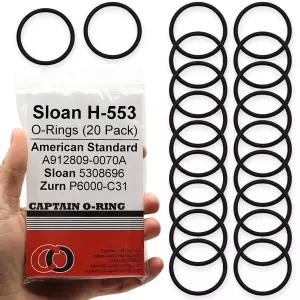 Sloan Royal/Regal Flushometer 밸브 테일피스(P6000-C31 A912809-0070A)용 캡틴 오링 교체용