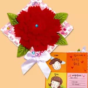 어버이날 카드 만들기 세트 부직포 카네이션 사각 접이 어버이날선물 부모님선물